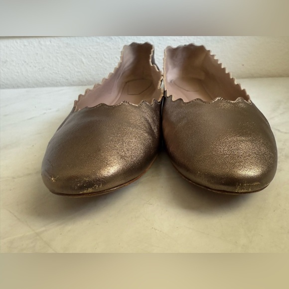 CHLOÈ Lauren Scalloped Leather Ballet Flats - Picture 5 of 12